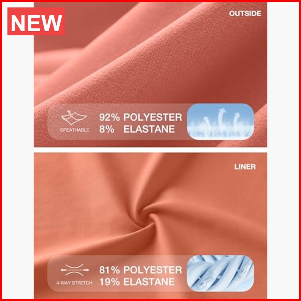 Polyester Athletic Running Shorts With Liner Zipp… - image 5